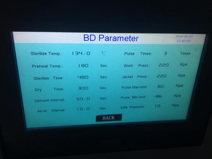 Built In Micro Printer Veterinary Autoclave With Bowie Dick Test And